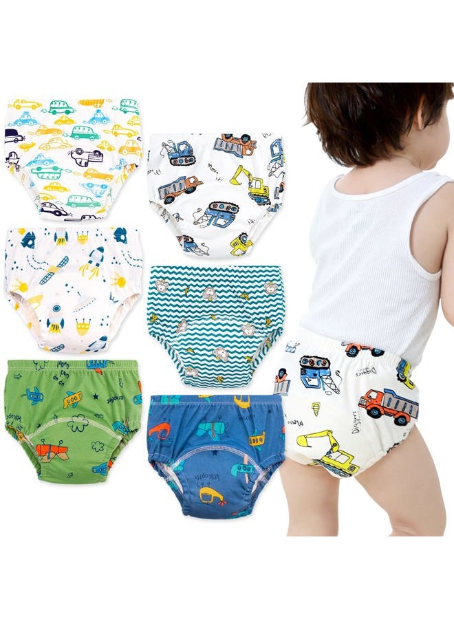 Max Shape Baby Boys Training Pants Underwear, Toddler Boys Potty Pee Training Underwear 6 Pack (Blue, 4T) - Image 1
