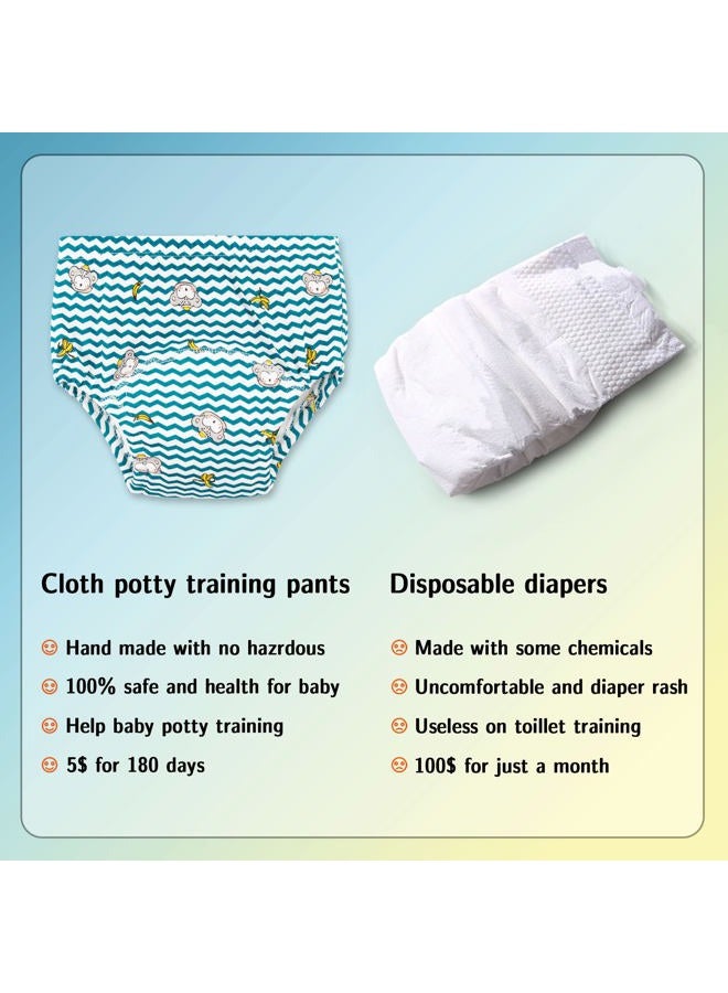 Max Shape Baby Boys Training Pants Underwear, Toddler Boys Potty Pee Training Underwear 6 Pack (Blue, 4T) - Image 4