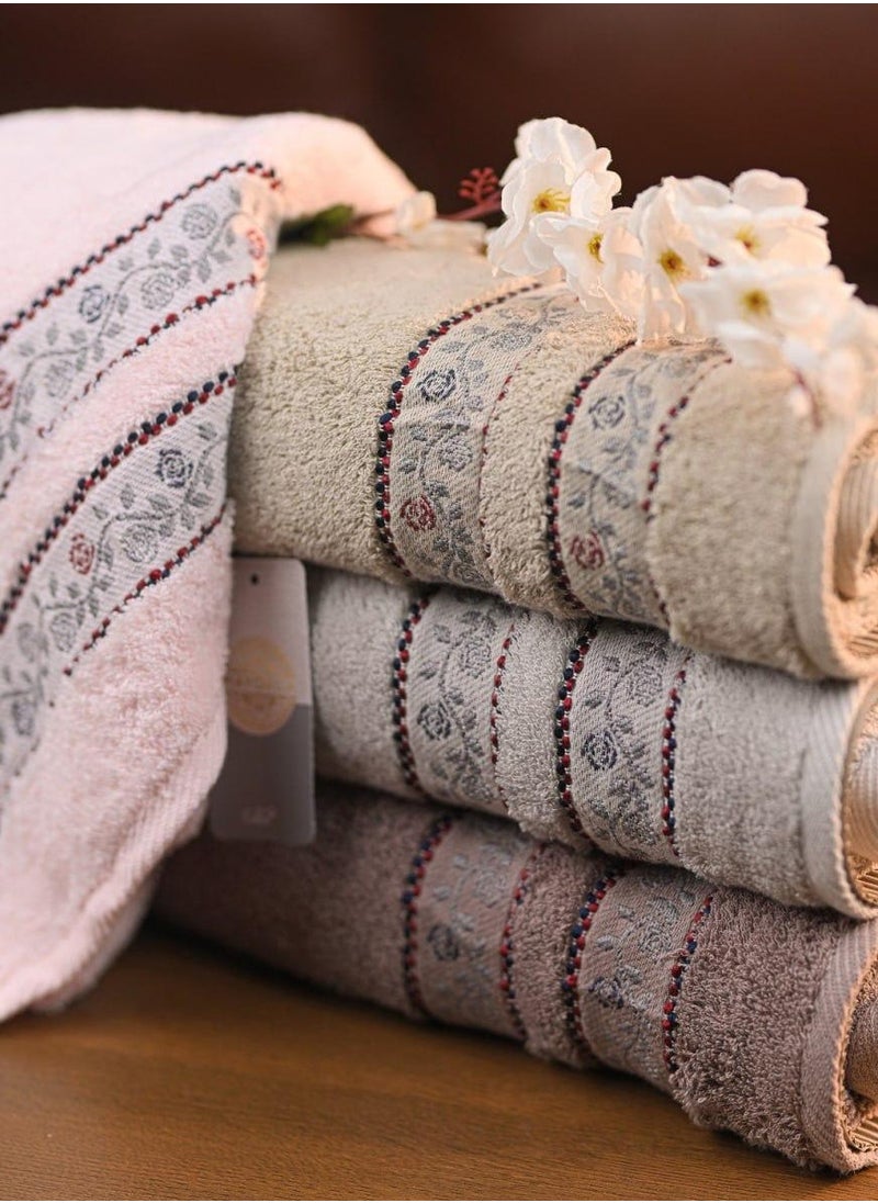 Generic - 100% pure cotton towel set, high-quality cotton with distinctive delicate embroidery - Image 1
