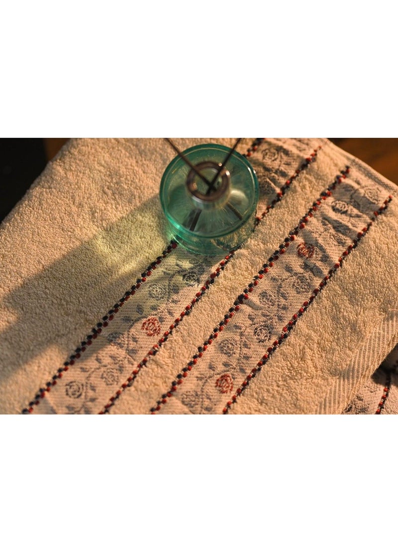 Generic - 100% pure cotton towel set, high-quality cotton with distinctive delicate embroidery - Image 1