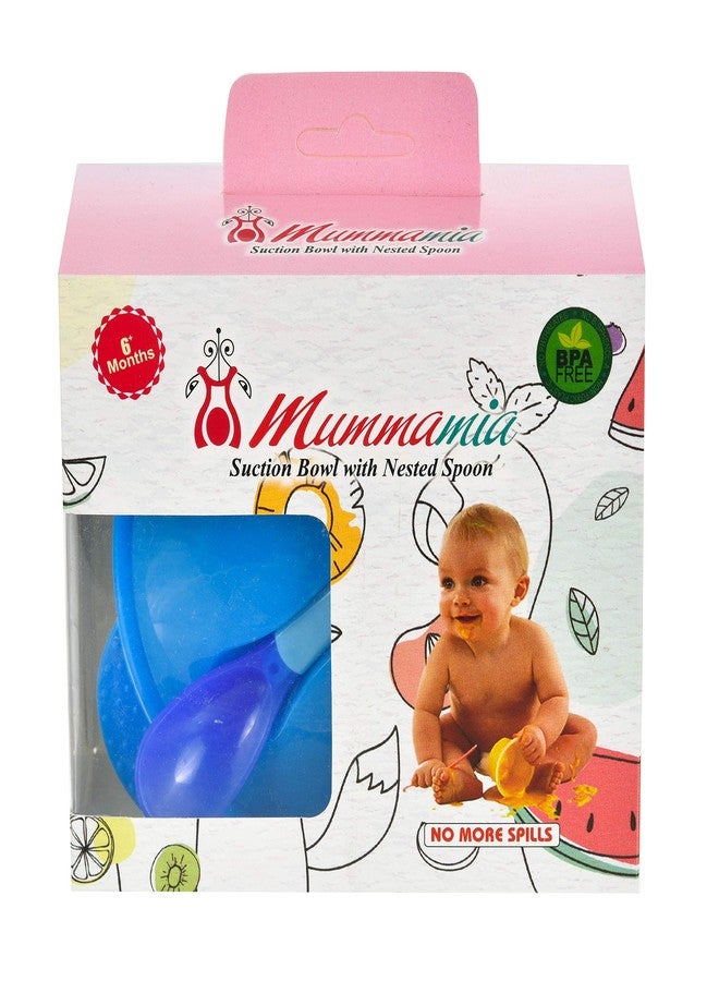 MUMMAMIA Baby Spill-Proof Suction Bowl with Snap-in Temperature-Sensitive Spoon (350ml) (Blue) - Image 4