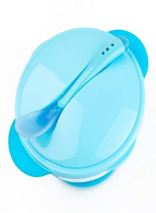 MUMMAMIA Baby Spill-Proof Suction Bowl with Snap-in Temperature-Sensitive Spoon (350ml) (Blue) - Image 5