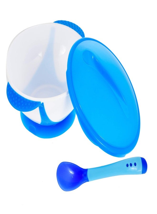 MUMMAMIA Baby Spill-Proof Suction Bowl with Snap-in Temperature-Sensitive Spoon (350ml) (Blue) - Image 2