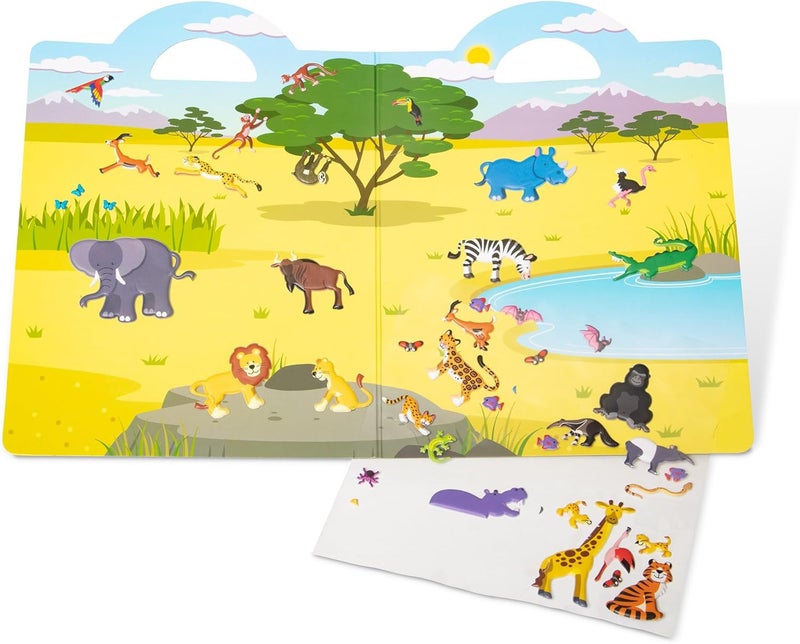 Melissa & Doug Fold-and-Go Safari Scenes Puffy Sticker Playset (42 Stickers) - Image 2