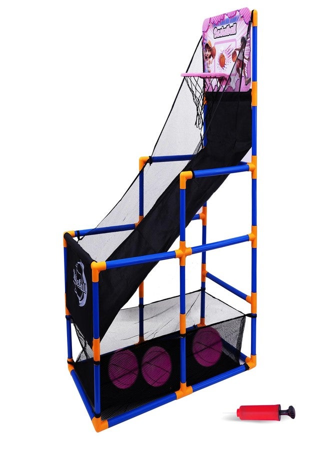 Nattork Arcade Basketball Game Set with 4 Balls and Hoop, Kids Basketball Hoop Indoor Outdoor Sports Toy Gifts for Kids Boys Girls 3-8 Years Old, Air Pump Included, Ideal for Gifts - Image 1