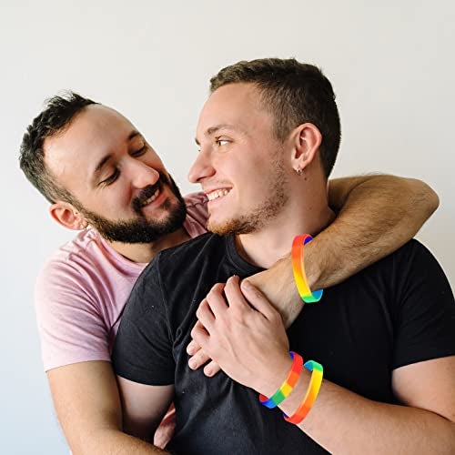 Bouiexye 78pcs Gay Pride Wristbands Rainbow LGBT Lesbian Silicone Wristbands for Parades Festival - Image 4