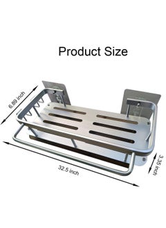 4 in 1 Space Aluminum Adhesive Sponge Holder, Kitchen Sink Caddy Organizer Dish Brush Holders, 2 Hooks + Dish Cloth Rod + Big Capacity Rack + Removable Drain Tray - pzsku/Z82AA7CB188865438F647Z/45/_/1724392332/589743d0-1029-42f2-8067-2fae5a6e0da2