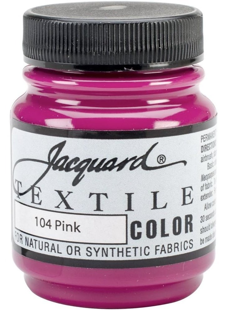 Jacquard Jacquard Fsabric Paint 2.25 Oz Pink for Clothes, Furniture Upholstery, Shoes or Tote Bags