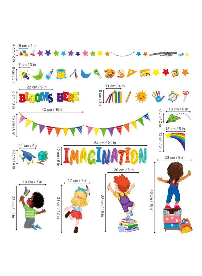 wondever Reading Corner Kids Wall Stickers Inspirational Quotes Imagination Blooms Here Peel and Stick Wall Art Decals for School Classroom Kids Room - Image 4