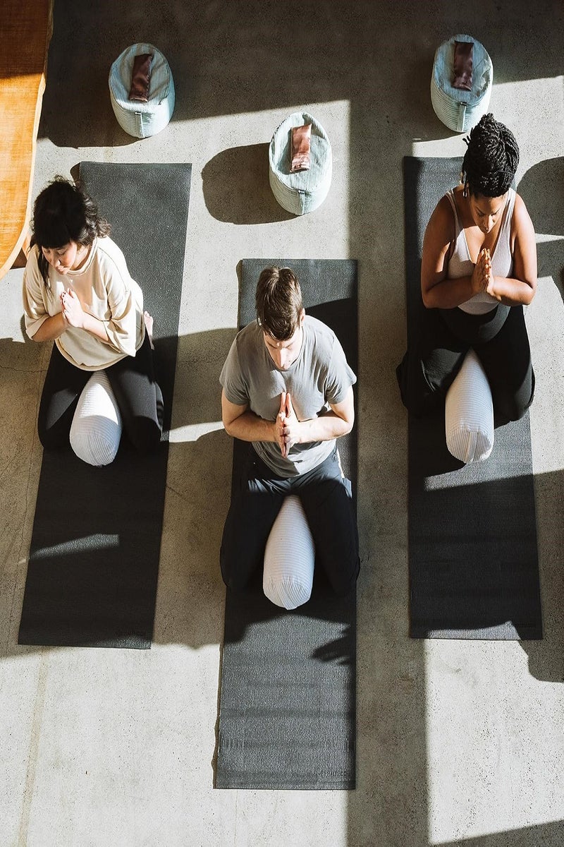 HALFMOON Yoga Bolster Pillow for Meditation and Support - Cylindrical Yoga Cushion with Carry Handle 100% Cotton - Image 5