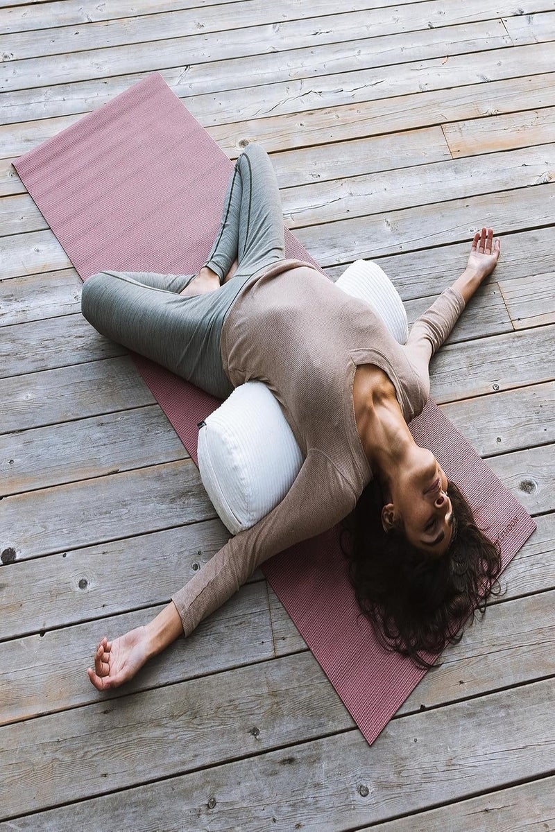 HALFMOON Yoga Bolster Pillow for Meditation and Support - Cylindrical Yoga Cushion with Carry Handle 100% Cotton - Image 3