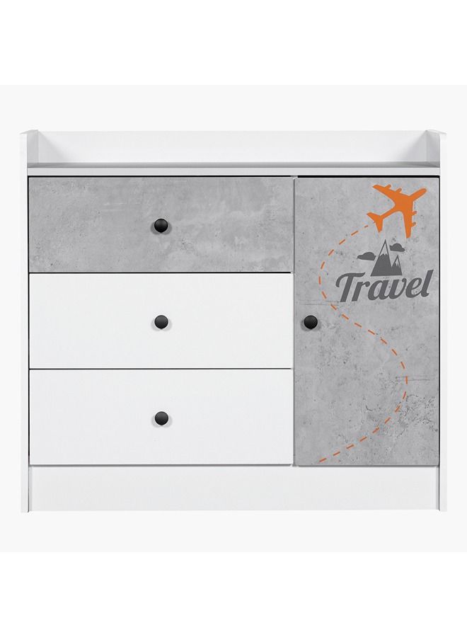 Home Box City 3-Drawer 1-Door Kids' Dresser Without Mirror 40x78x88 cm - Image 2