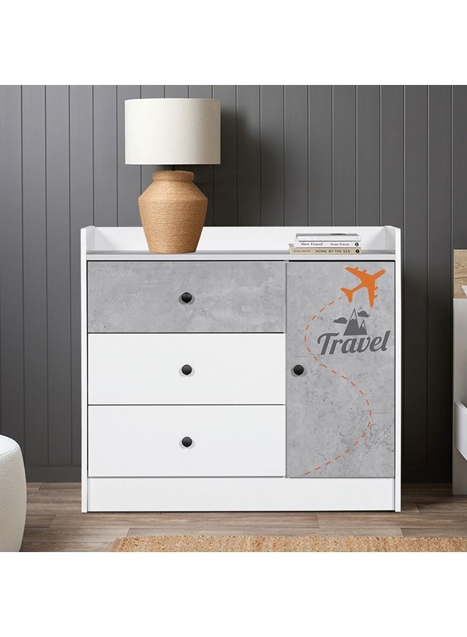 Home Box City 3-Drawer 1-Door Kids' Dresser Without Mirror 40x78x88 cm - Image 1