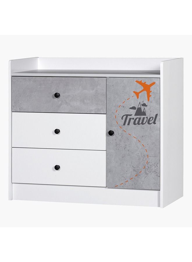 Home Box City 3-Drawer 1-Door Kids' Dresser Without Mirror 40x78x88 cm - Image 3
