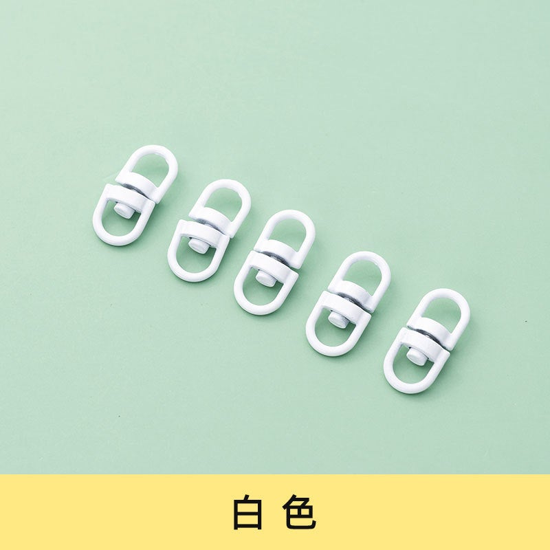Colorful Alloy Swivel Clasps Keychain Rings White 