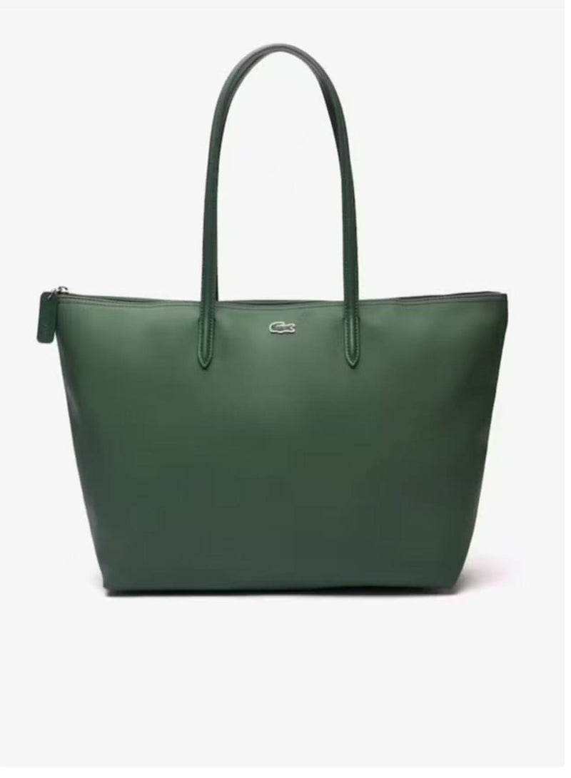 LACOSTE Women's L12.12 Concept Fashion Versatile Large Capacity Zipper Handbag Tote Bag Shoulder Bag Large Green  - Image 1