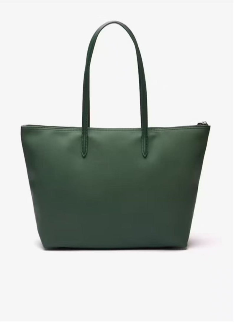 LACOSTE Women's L12.12 Concept Fashion Versatile Large Capacity Zipper Handbag Tote Bag Shoulder Bag Large Green  - Image 3