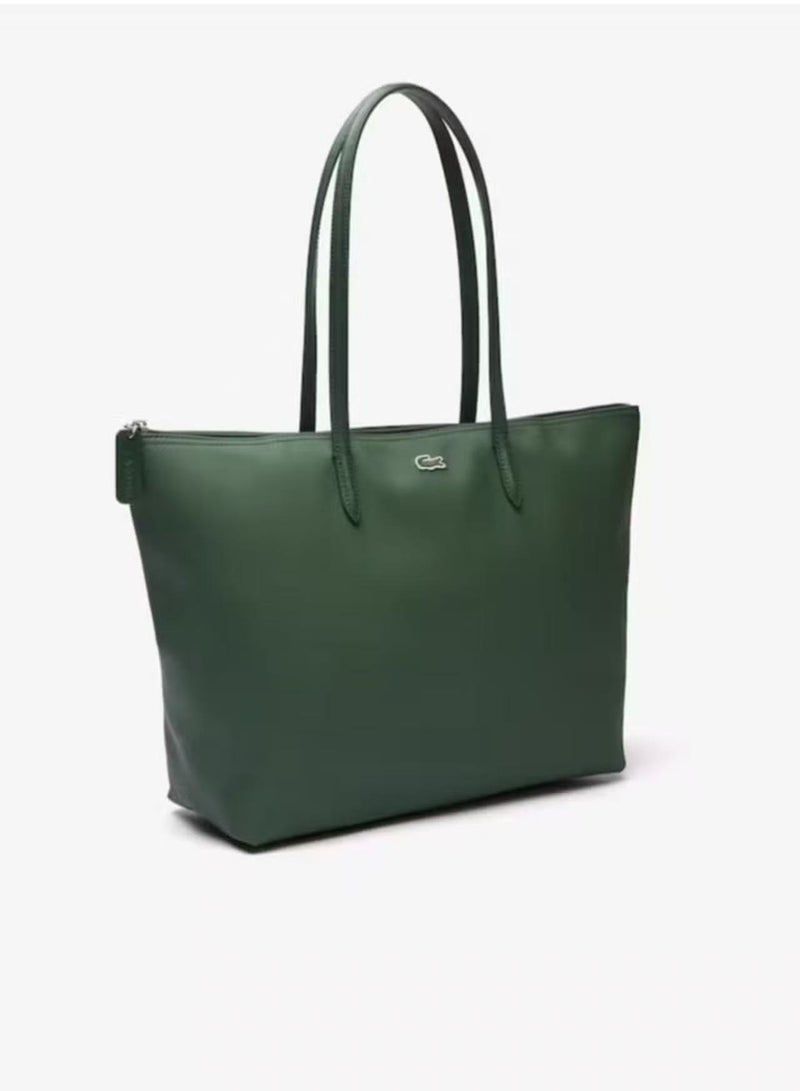 LACOSTE Women's L12.12 Concept Fashion Versatile Large Capacity Zipper Handbag Tote Bag Shoulder Bag Large Green  - Image 4