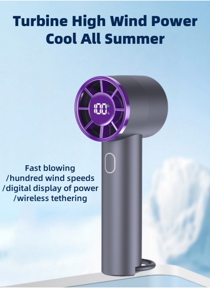 Lullaxx Lullaxx Hand Fan - Ultra Power Pocket Fan, Unique Sleek Design, Mini Handheld Fan with 5 Speeds, Lanyard, USB Rechargeable Portable Fan for Travel,Women,Men, Mini Fan Game Changer  - Image 1