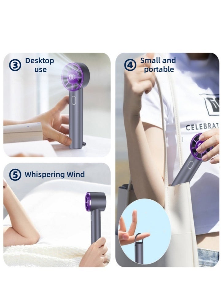 Lullaxx Lullaxx Hand Fan - Ultra Power Pocket Fan, Unique Sleek Design, Mini Handheld Fan with 5 Speeds, Lanyard, USB Rechargeable Portable Fan for Travel,Women,Men, Mini Fan Game Changer  - Image 3