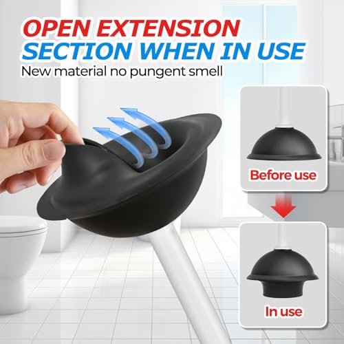 FORASTO Toilet Plunger with Holder，Plungers for Bathroom with Holder, Toilet Plunger Heavy Duty，Bathroom Plunger，Bathroom Decor，Bathroom Accessories，Toilet Bowl Cleaners,White - Image 4