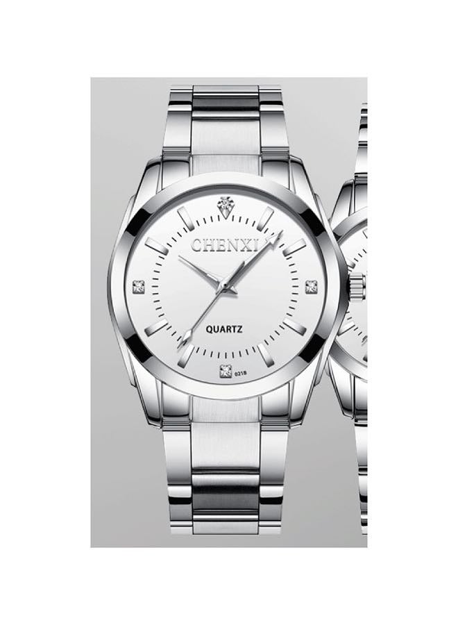 شينيكسي ساعة كلاسيكية للرجال فضي/أبيض - Image 3
