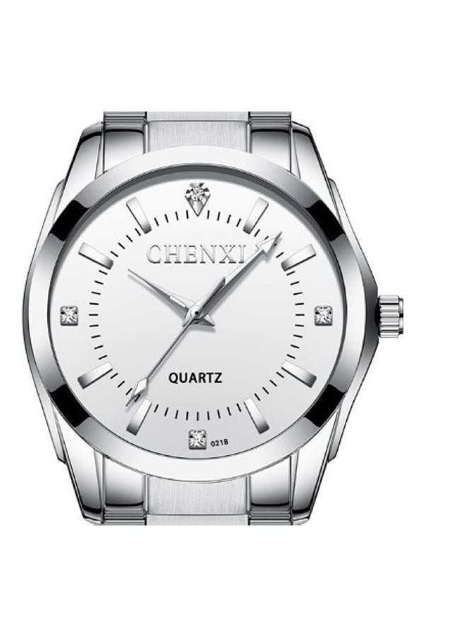 شينيكسي ساعة كلاسيكية للرجال فضي/أبيض - Image 2