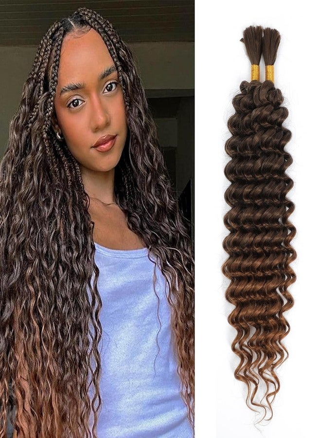 ISTGIFT Boho Hair for Braiding Mix Synthetic Human Braiding Hair, 18 Inch Deep Wave Bundles Boho Braids, 2 Bundles Packs Bulk Curly Bohemian Hair Extensions (T4/30, 18 Inch) - Image 1