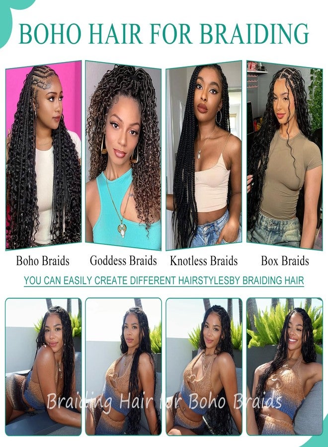 ISTGIFT Boho Hair for Braiding Mix Synthetic Human Braiding Hair, 18 Inch Deep Wave Bundles Boho Braids, 2 Bundles Packs Bulk Curly Bohemian Hair Extensions (T4/30, 18 Inch) - Image 4