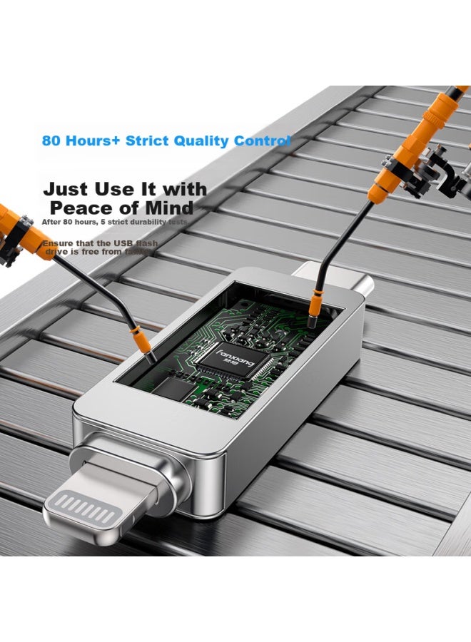 fanxiang Fanxiang 64Gb Lightning And Type-C Dual-Port Apple Usb Flash Drive, Official Mfi Certified, Usb3.2 Android And Apple Data Transfer F385, Compatible With Iphone 15 - Image 3