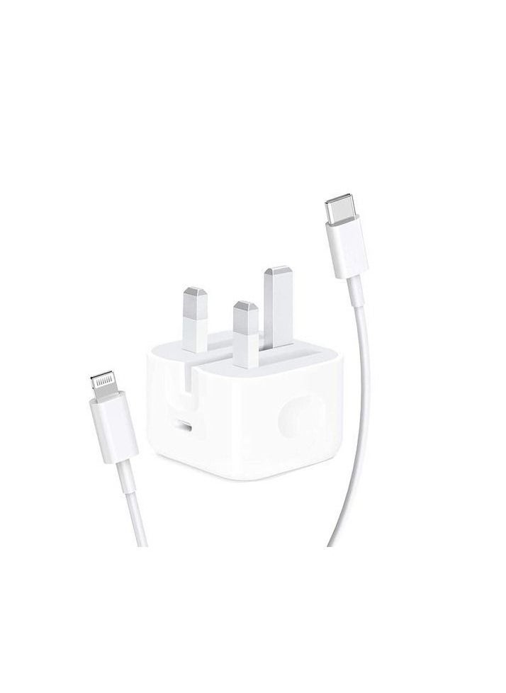 Generic - USB-C Power Adapter With Type-C To Lightning Cable 20W White - Image 1