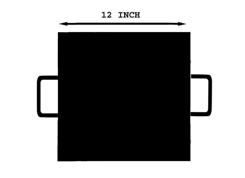 PRINA E-SHOP Iron Flat Square Design Tawa for Dosa/Roti/Chappati/Pathri with Double Handle/Gas & Induction-Friendly Dosa Kal (Black_12 inch) - Image 3