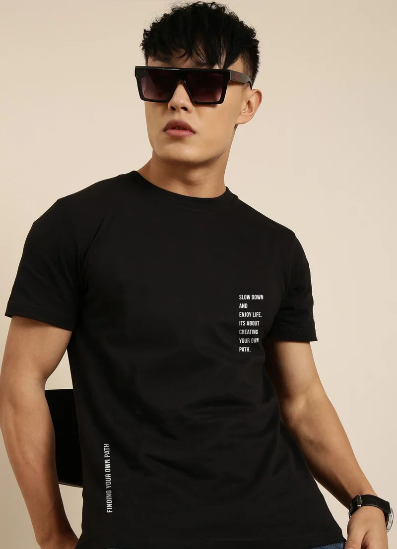 Joven Black Oversized T-Shirt for Men