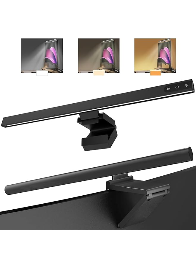 erorex Computer Monitor Light，Led Screen Display Light With Touch Sensor Adjustable 3 Color Temperature Screen Light For Pc Office Gaming Home Light Bar（Black） - Image 1