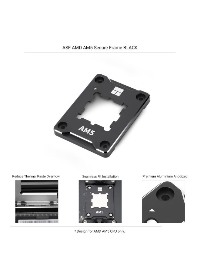 ثيرمالرايت حامل وحدة المعالجة المركزية Thermalright ASF-Black AM5، إطار تثبيت مضاد للانحناء، أداة تثبيت كاملة غير قابلة للعلامات، إطار تلامس مضاد للانحناء AM5، معيار مبرد وحدة المعالجة المركزية - Image 3