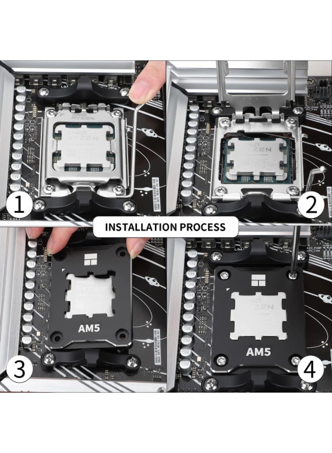 ثيرمالرايت حامل وحدة المعالجة المركزية Thermalright ASF-Black AM5، إطار تثبيت مضاد للانحناء، أداة تثبيت كاملة غير قابلة للعلامات، إطار تلامس مضاد للانحناء AM5، معيار مبرد وحدة المعالجة المركزية - Image 5