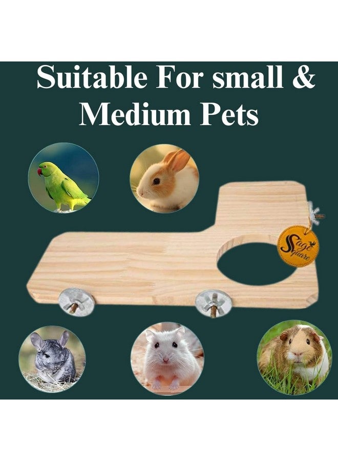 سايج سكوير منصة خشبية طبيعية من Sage Square مقاس 9.5 بوصة × 12.5 بوصة - ملحق قفص متعدد الاستخدامات للطيور والهامستر والفئران والأرانب وخنازير غينيا، متعة تفاعلية وإثراء طبيعي، صناعة عالية الجودة. - Image 3