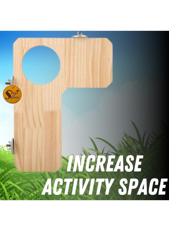 سايج سكوير منصة خشبية طبيعية من Sage Square مقاس 9.5 بوصة × 12.5 بوصة - ملحق قفص متعدد الاستخدامات للطيور والهامستر والفئران والأرانب وخنازير غينيا، متعة تفاعلية وإثراء طبيعي، صناعة عالية الجودة. - Image 5