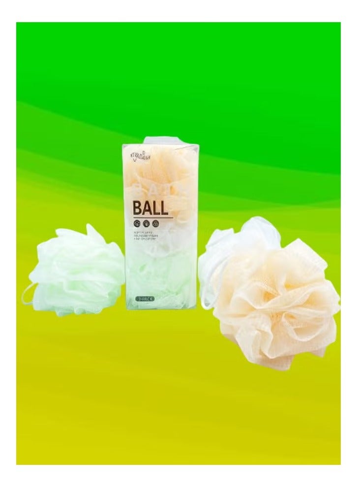 بول 1 عبوة من ليفة حمام شبكية متعددة الألوان 3 قطع في عبوة واحدة - Image 1