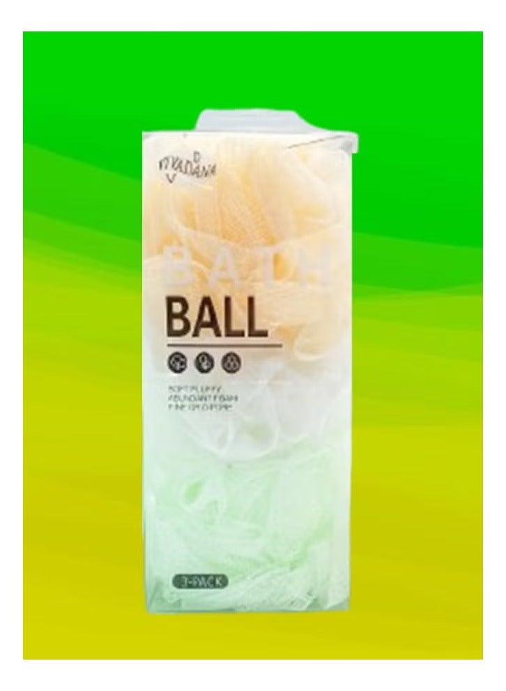 بول 1 عبوة من ليفة حمام شبكية متعددة الألوان 3 قطع في عبوة واحدة - Image 2