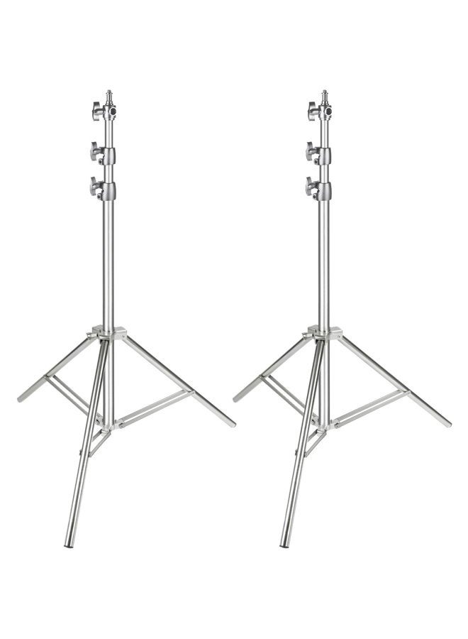 Neewer 2PCS Light Stand Kit, 79"/200cm Stainless Steel Heavy Duty Tripod Stand with 1/4" to 3/8" Adapter for Studio Softbox, Monolight, Reflector - Image 1