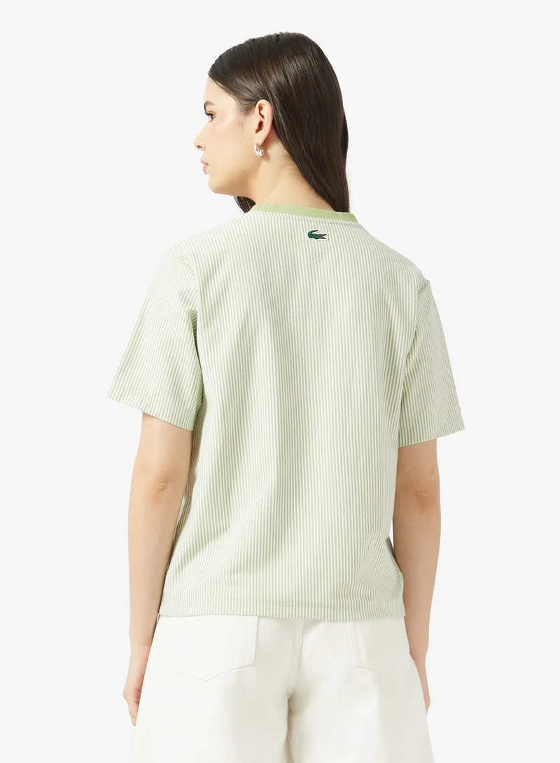 لاكوست تيشيرت بياقة دائرية وشعار