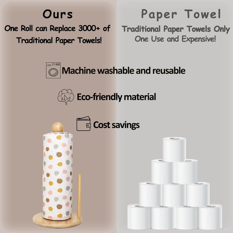 Rogitu 25 Pack Reusable Tissue Paperless Towel Roll Washable Cotton For Kitchen Towels Zero Waste Products Replacement Tissue (Rt-K) - Image 3