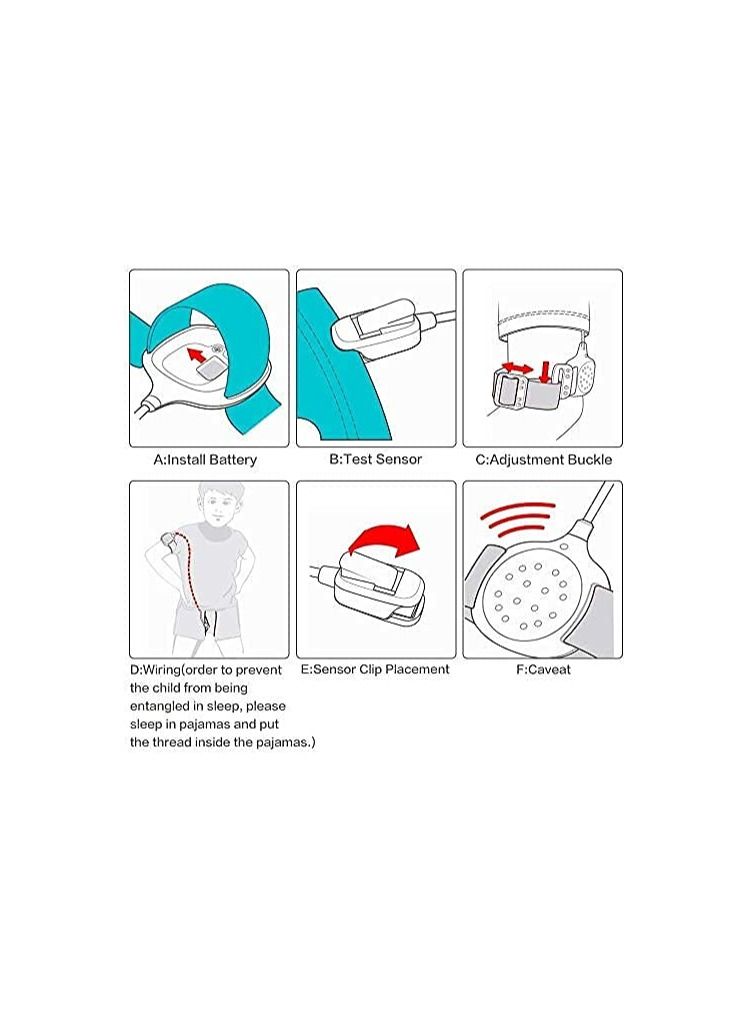 كاست ويف Bedwetting Alarm, Alarm Sensor, Monitor Monitors, Potty Training Sounds and Vibration, Pee for Boys Girls, Bed-wetting Sensor Children - Image 2
