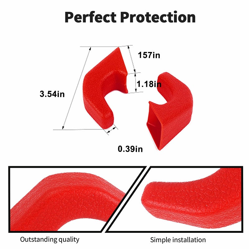 JWWY Bumper Tow Hook Covers Tow Trailer Hitch Receiver Cover Towing Hitch Rubber Sleeve Protector Cover Trim Fit for 2007-2026+Jeep Wrangler JL Gladiator JT 4XE JK Exterior Accessories 2pcs Red - Image 5