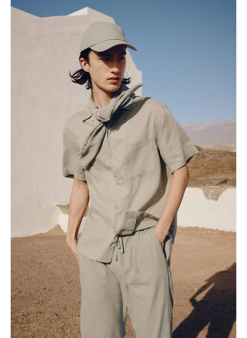 اتش اند ام Regular Fit Linen-blend trousers