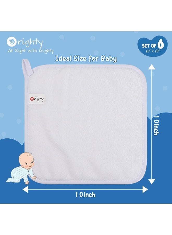 Orighty Baby Washcloths 6 Pack, Ultra Soft Flannel for Delicate Skin, Baby Wash Cloths for Newborns & Infants, Multi-Purpose Babies Bath Towels, Face Towels, Face Cloths, Babies Registry as Shower - Image 5