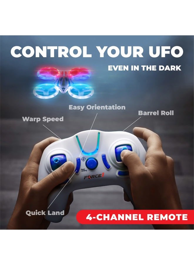 Force1 UFO 4000 Mini Drone for Kids - LED Remote Control Drone, Small RC Quadcopter for Beginners, 2.4GHz Remote Control, 360 Flips, 2 Speed UFO Flying Toy for Kids, 2 RC Toy Batteries - Image 5