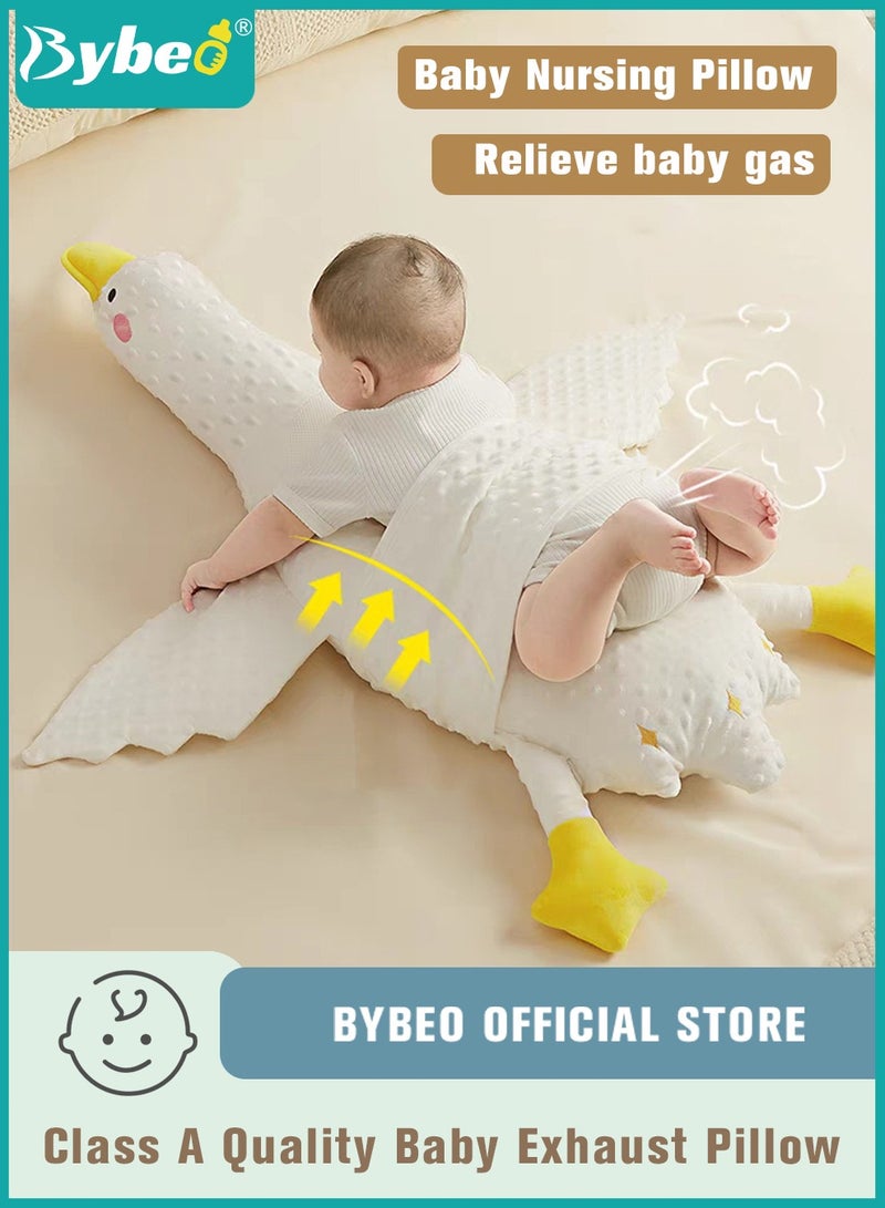 Baby Exhaust Pillow, Breathable and Soft Toddler Nursery Pillows, Infant Soothing Doll, for Sleeping and Relief of Flatulence, in the Shape of A Large White Goose  - Image 1