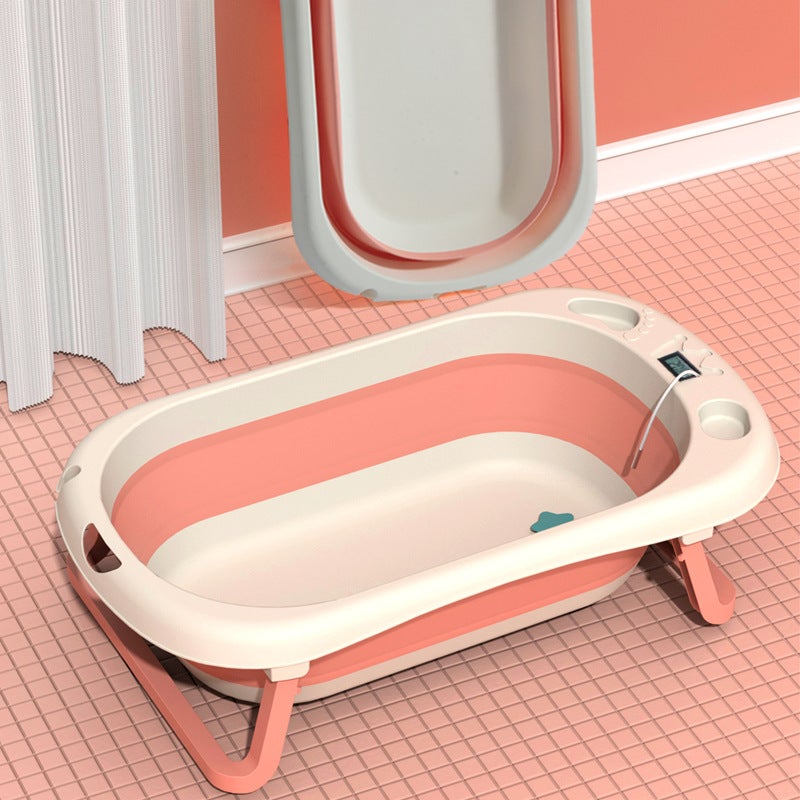Temperature-Sensitive Baby Folding Bathtub, Children'S Bath Basin, Household Baby Bathtub, Newborn Supplies, Large Bath Bucket For Kids - Image 1
